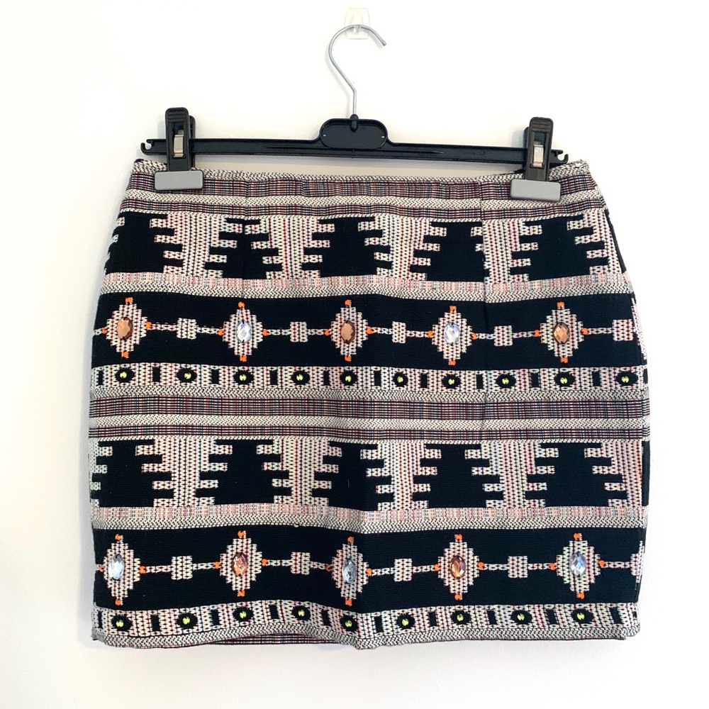 English Rose Tribal Print Skirt Medium